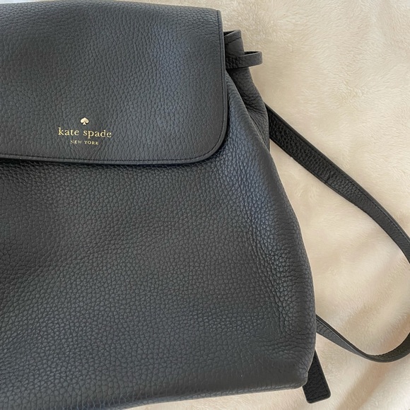 Kate Spade Black Leather Bagpack - Picture 2 of 5